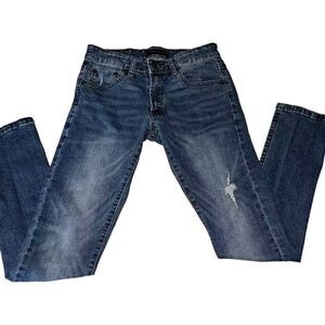 Aeropostale Mens Blue Super Skinny Jeans 28x30 Distressed